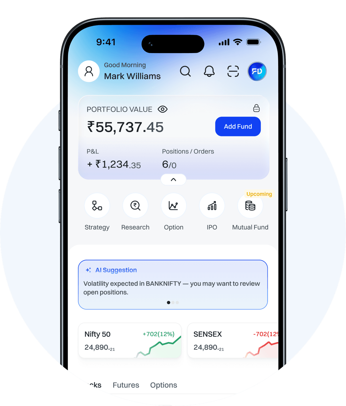 First Demat mobile mockup